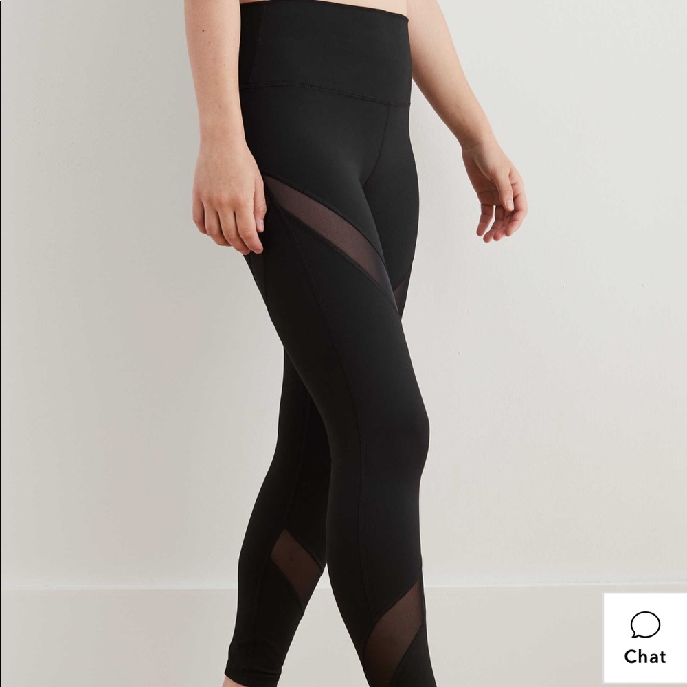 New with tags Aerie 7/8 black mesh legging XL